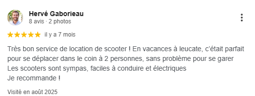 Avis google leuscoot leucate location scooter