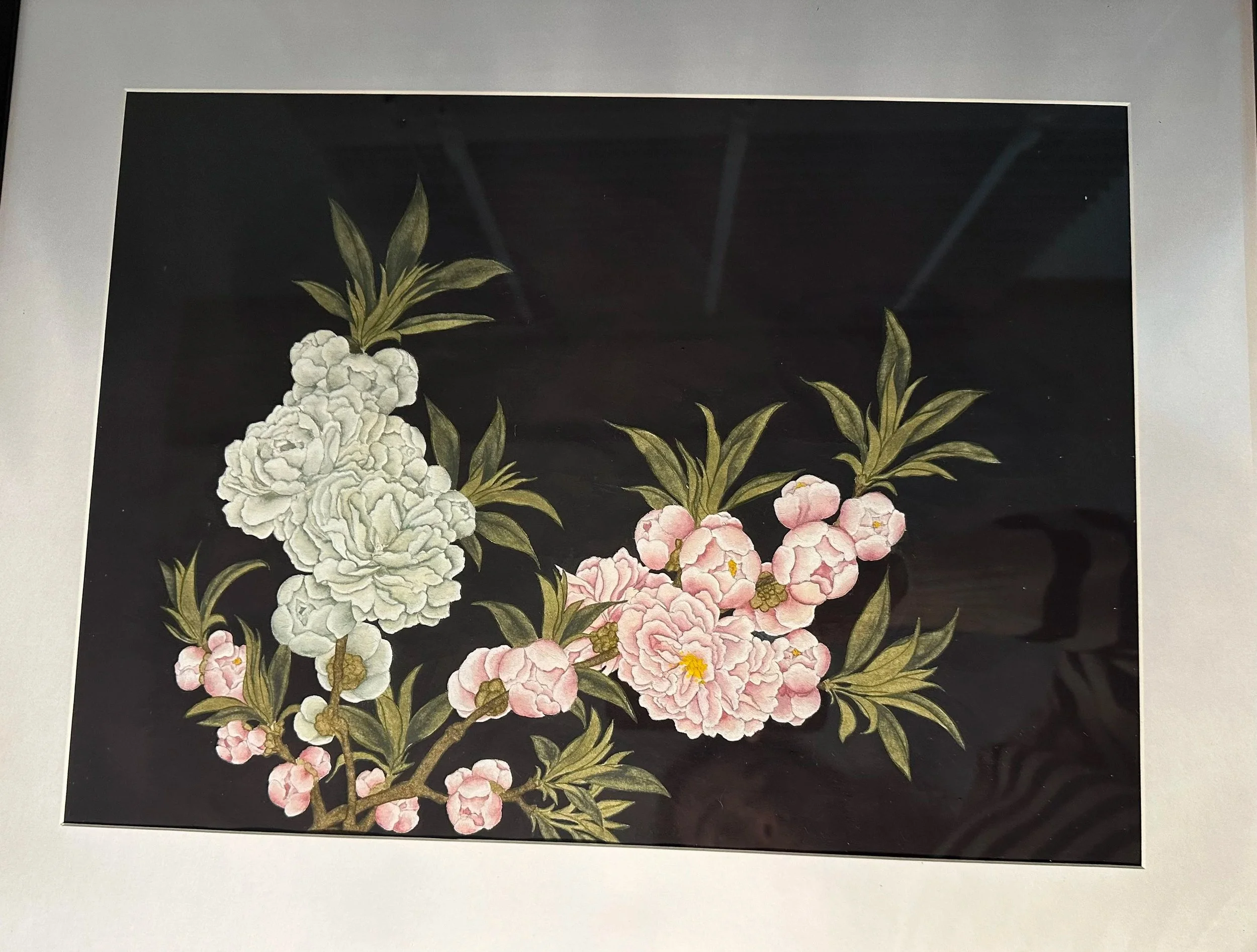 A study of Byeokdodo (벽도도 - The Jade Peach), originally by an Unknown Artist, Chinese Song Dynasty (960 – 1279). Based on the Gongbi-hwa curriculum by Li Gang (Volume 1); technical guidance by Kim Yeun at Studio Yen.