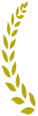 A decorative yellow or golden laurel leaf wreath.