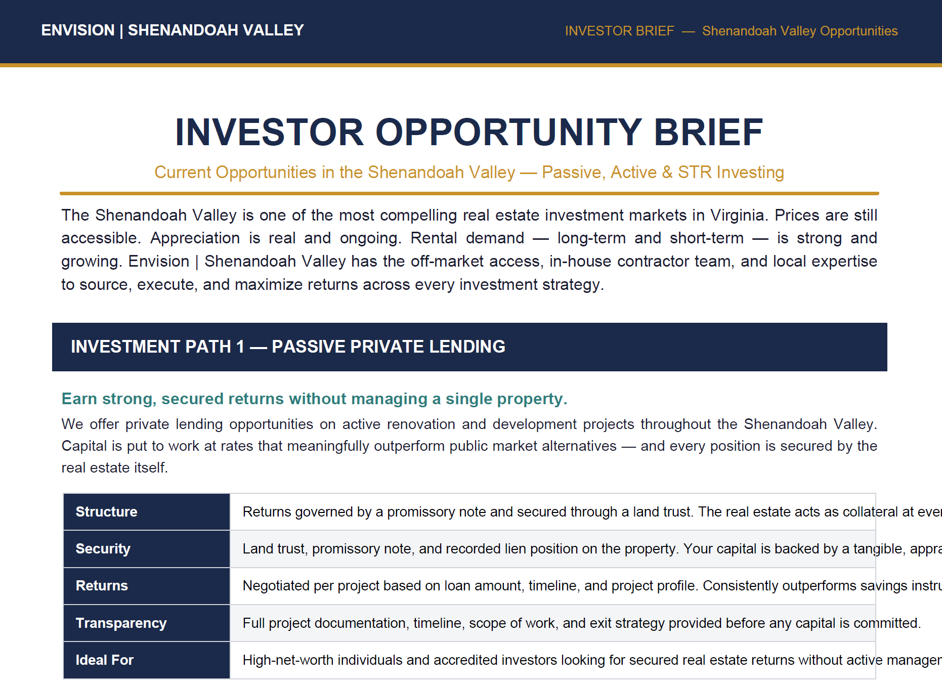 Envision Investor Opportunity Brief