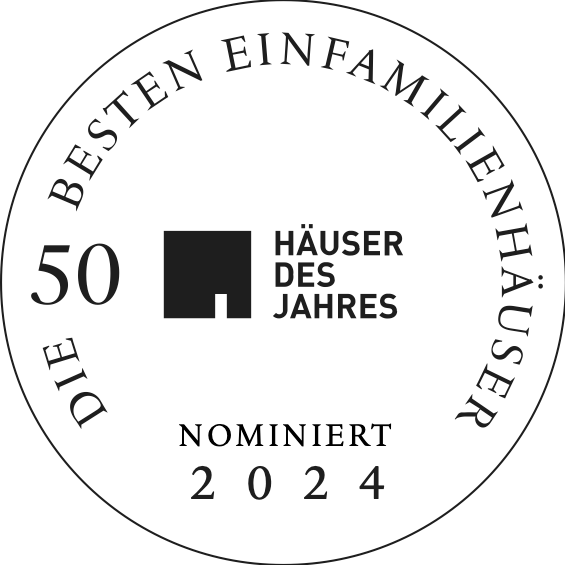 Auszeichnung 'Die besten Einfamilienhäuser', Nominierung für 2024, für 'Häuser des Jahres'.