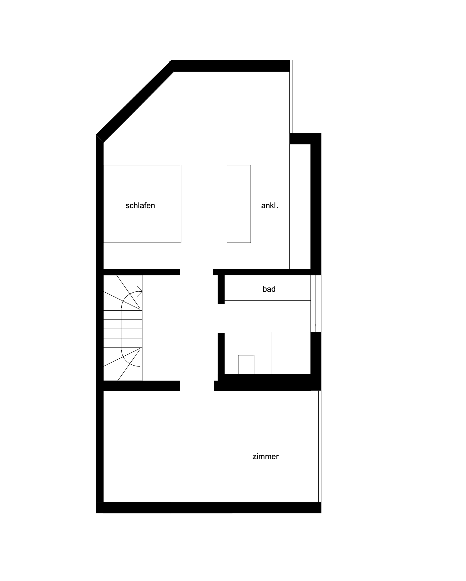 haus RU - Grundriss eines Wohnhauses mit Zimmern, Badezimmer, Ankleidezimmer und Schlafzimmer.