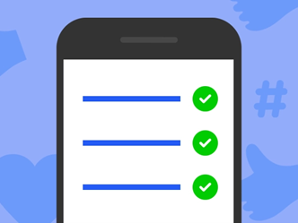 Smartphone screen displaying a checklist with three items, each marked with a green checkmark.