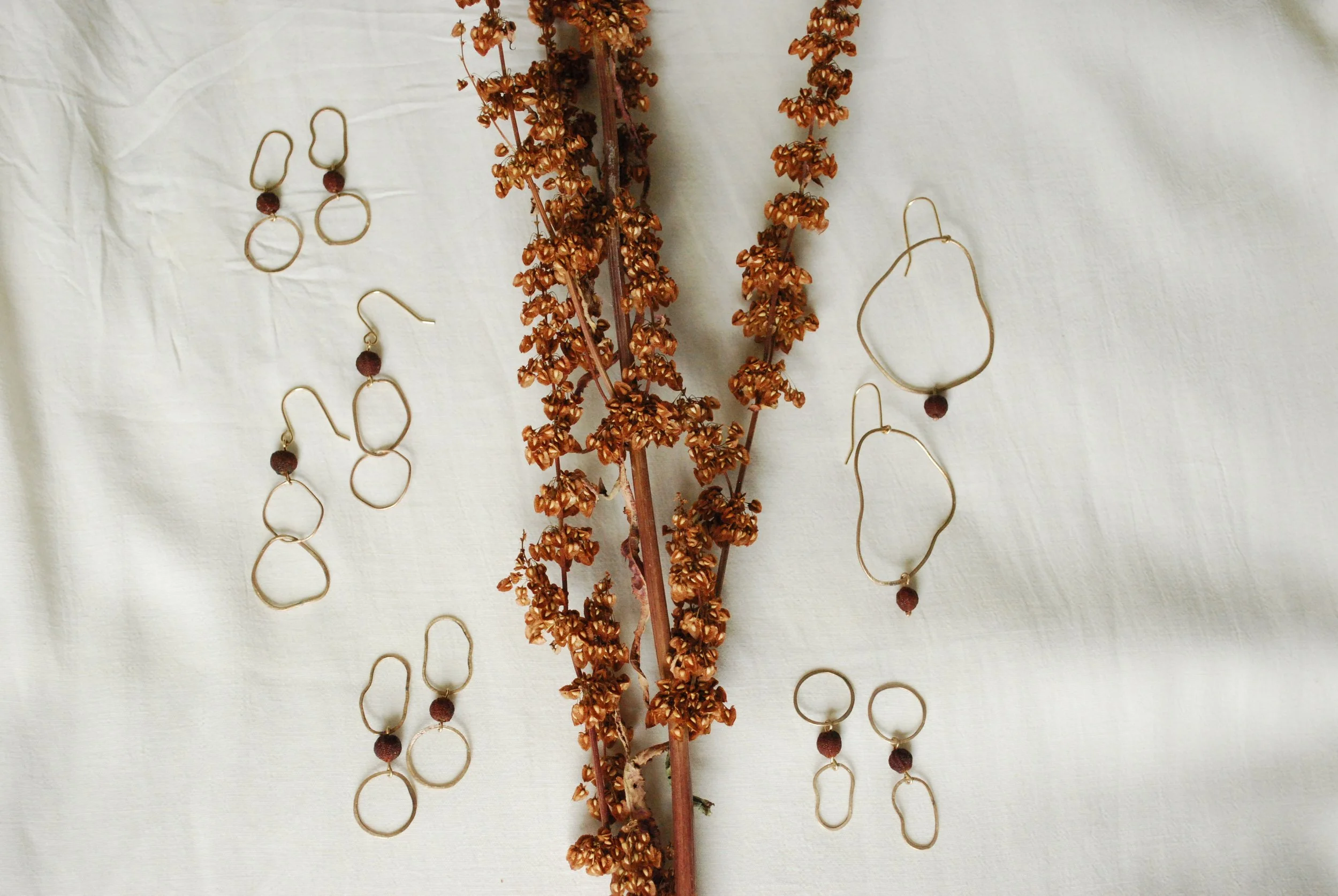 Petrified Madron Tree berries with gold, 2020