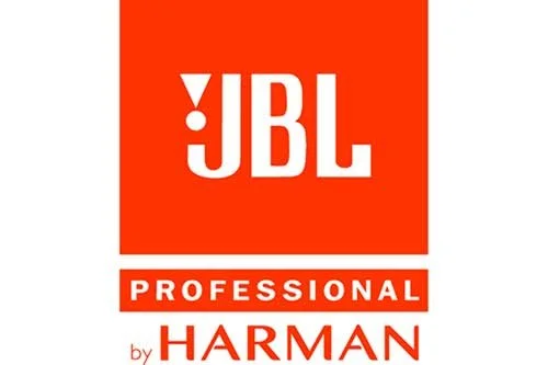 JBL Professional by HARMAN logo with orange background and white text