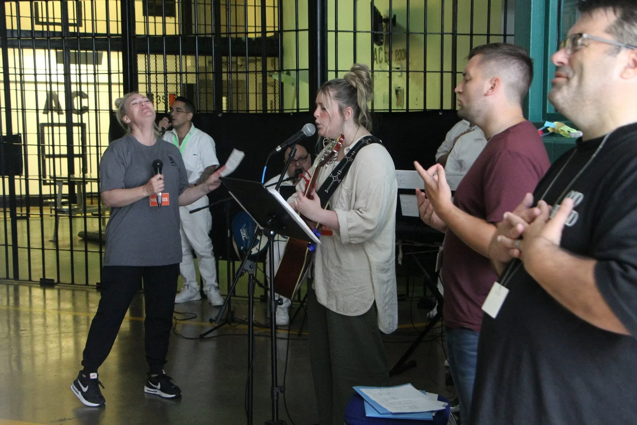 Fight To Forgive Ministries performs for Death Row inmates. Ministers and volunteers routinely come to perform on Texas Death Row. On this particular day I was stuck in the shower for two hours as they performed, so I wasn't able to see them, but I c