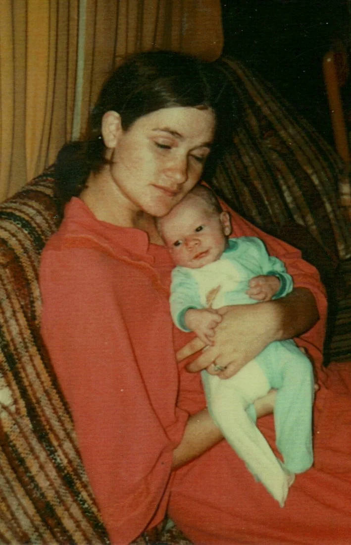 Randy as a baby, with his biological mother.
