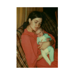 Randy as a baby, with his biological mother.