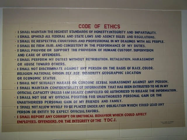 Code of ethics sign. This seems to be direct contradiction with the loyalty oath.