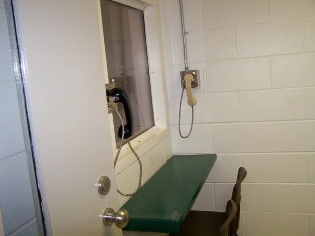 This is the booth that family and loved ones share with a person with an execution date - their last visits.