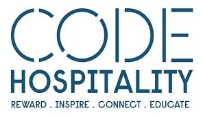 Logo for Code Hospitality with the words Reward, Inspire, Connect, Educate below.