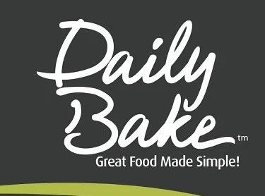 Daily Bake logo with the tagline 'Great Food Made Simple!' on a dark background.