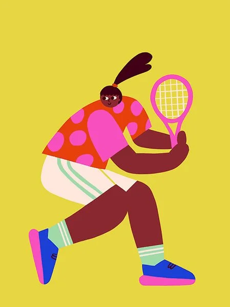 girl playing tennis