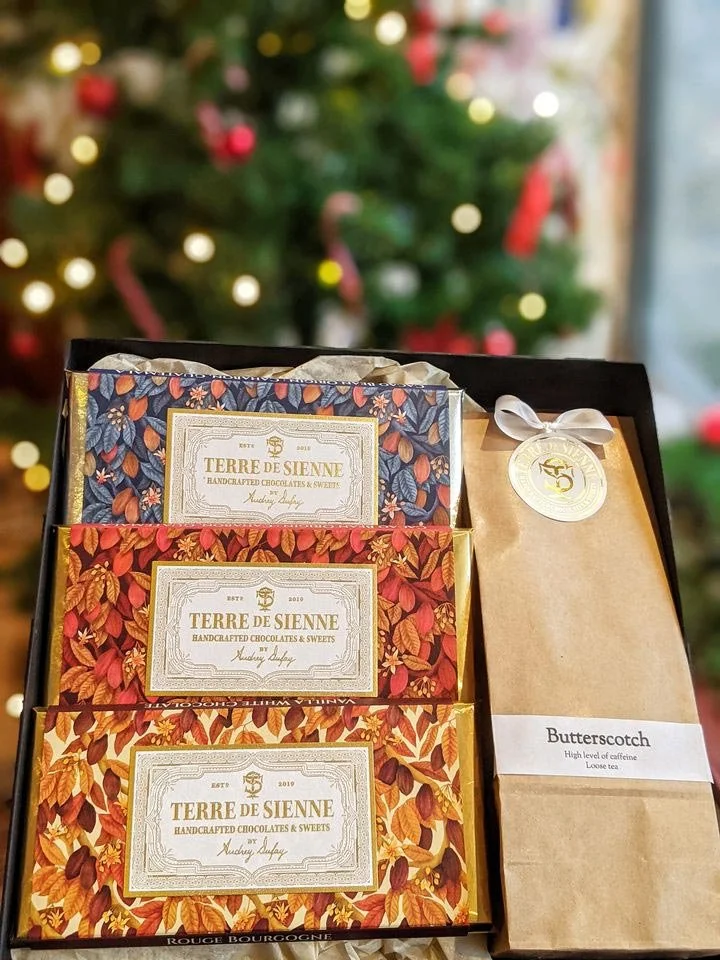 high end chocolate with floral packaging