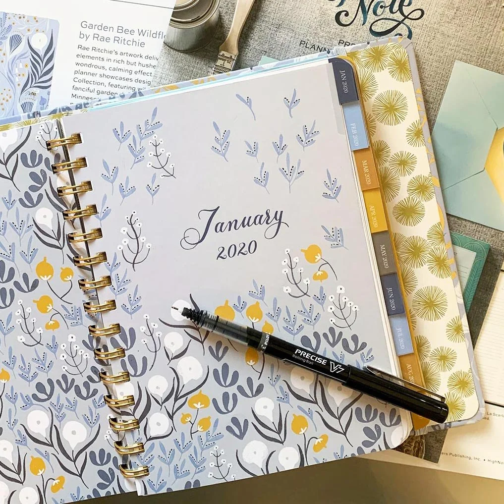 soft colored floral monthly planner