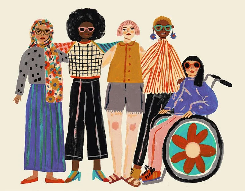 illustration of a diverse group of women