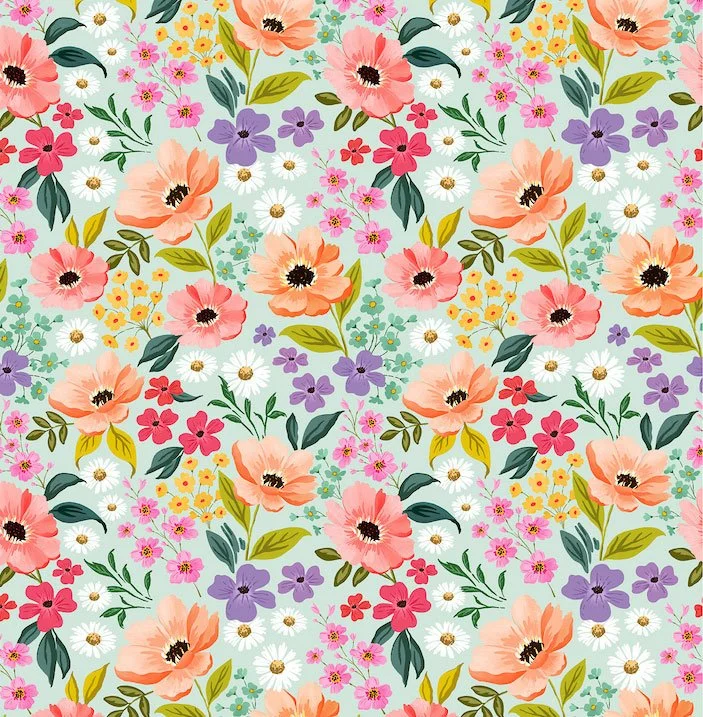 highly detailed floral repeat pattern