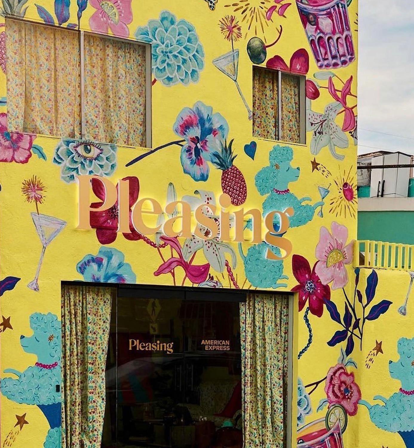 Floral shop front with Pleasing lit up marquee