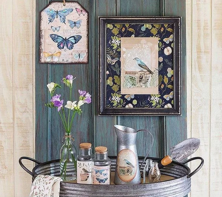 Bird and butterfly decorated home decor pieces