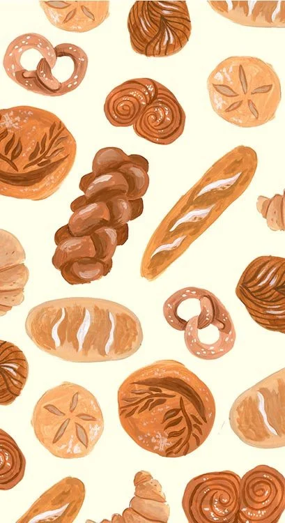 repeat pattern of assorted bread