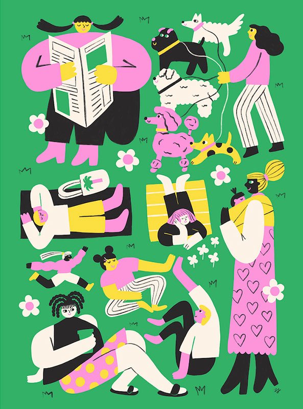 vignette of people in the park