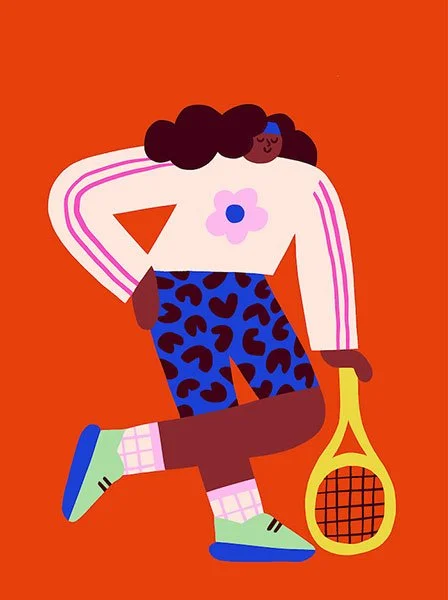 girl playing tennis