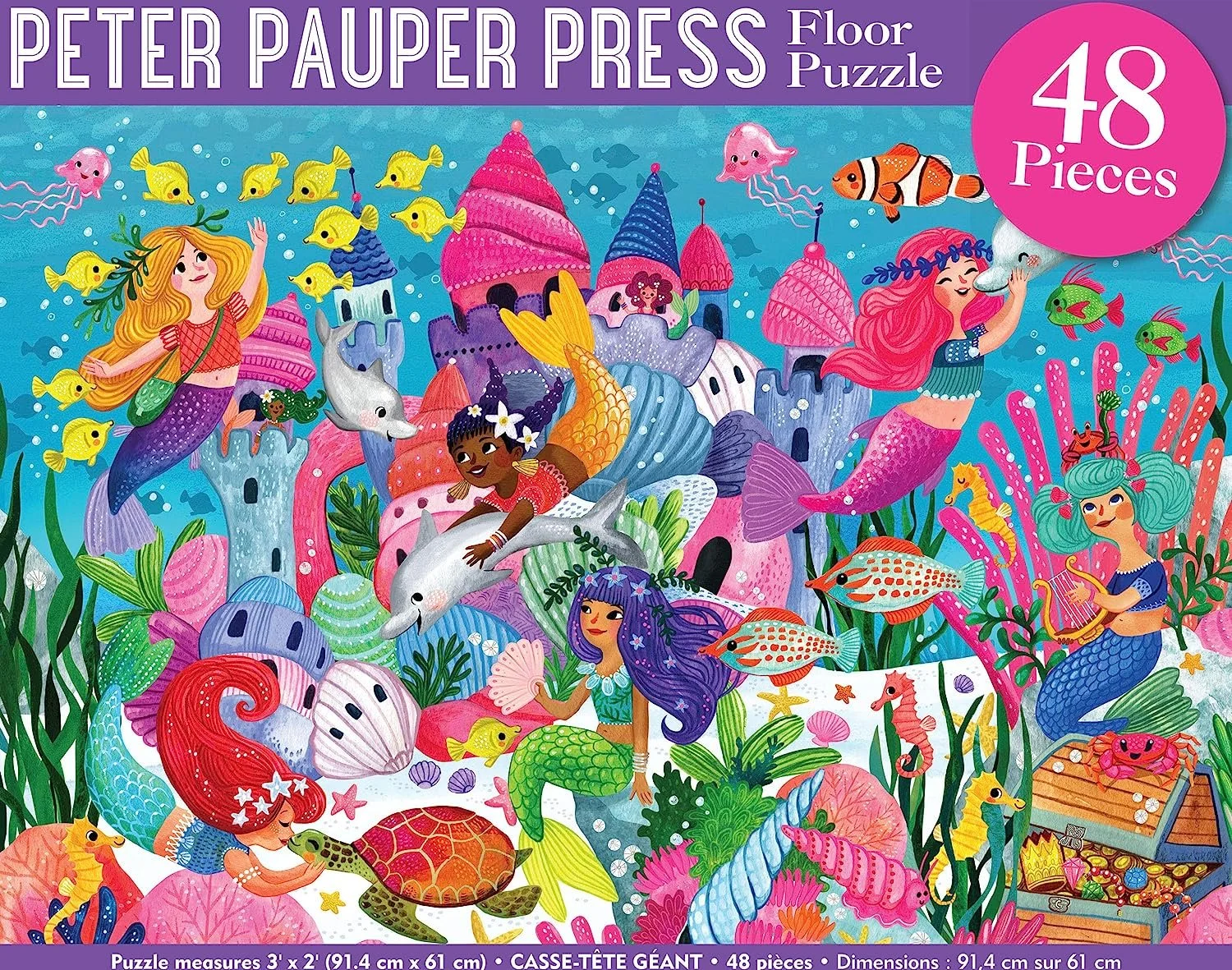 puzzle box cover of a 48 pc mermaid puzzle