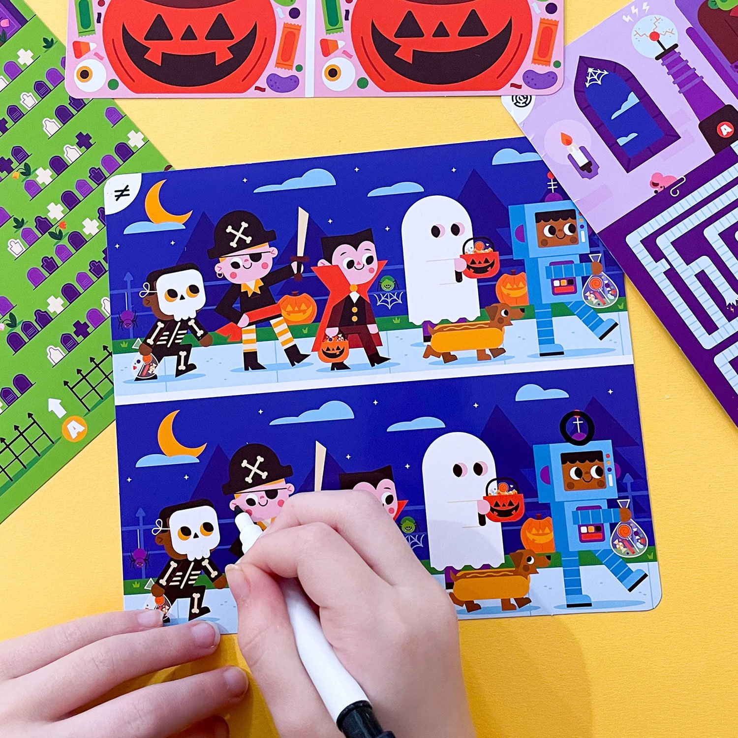 halloween activity spread of "identify the differences"