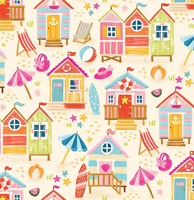 repeat pattern of beach houses