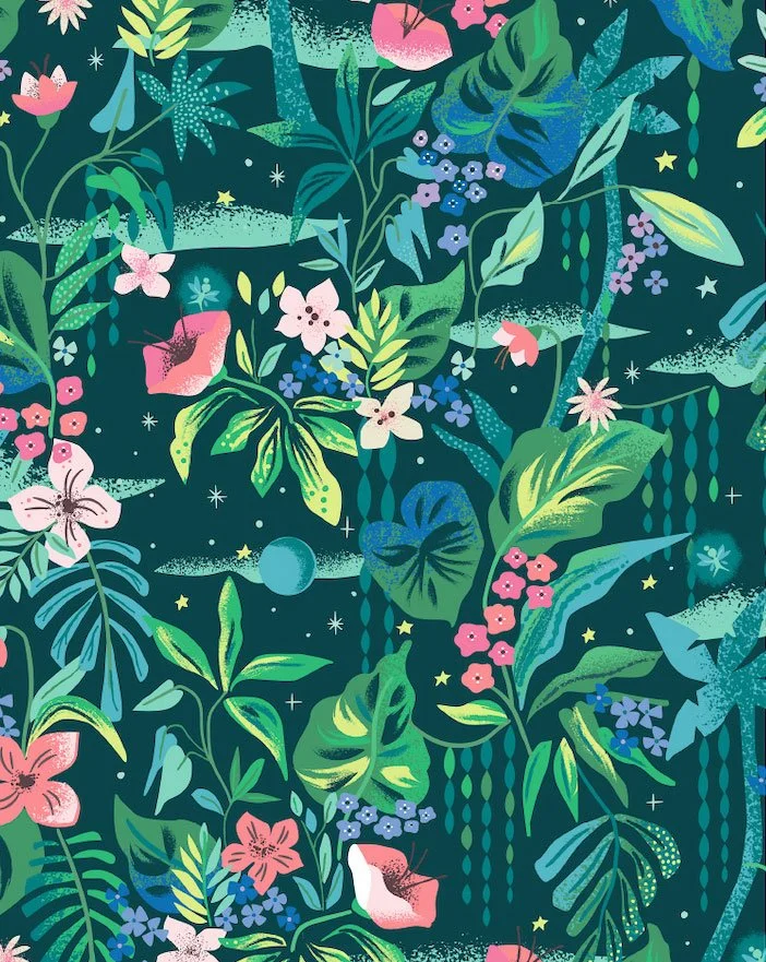 colorful tropical floral inspired by Peter Pan