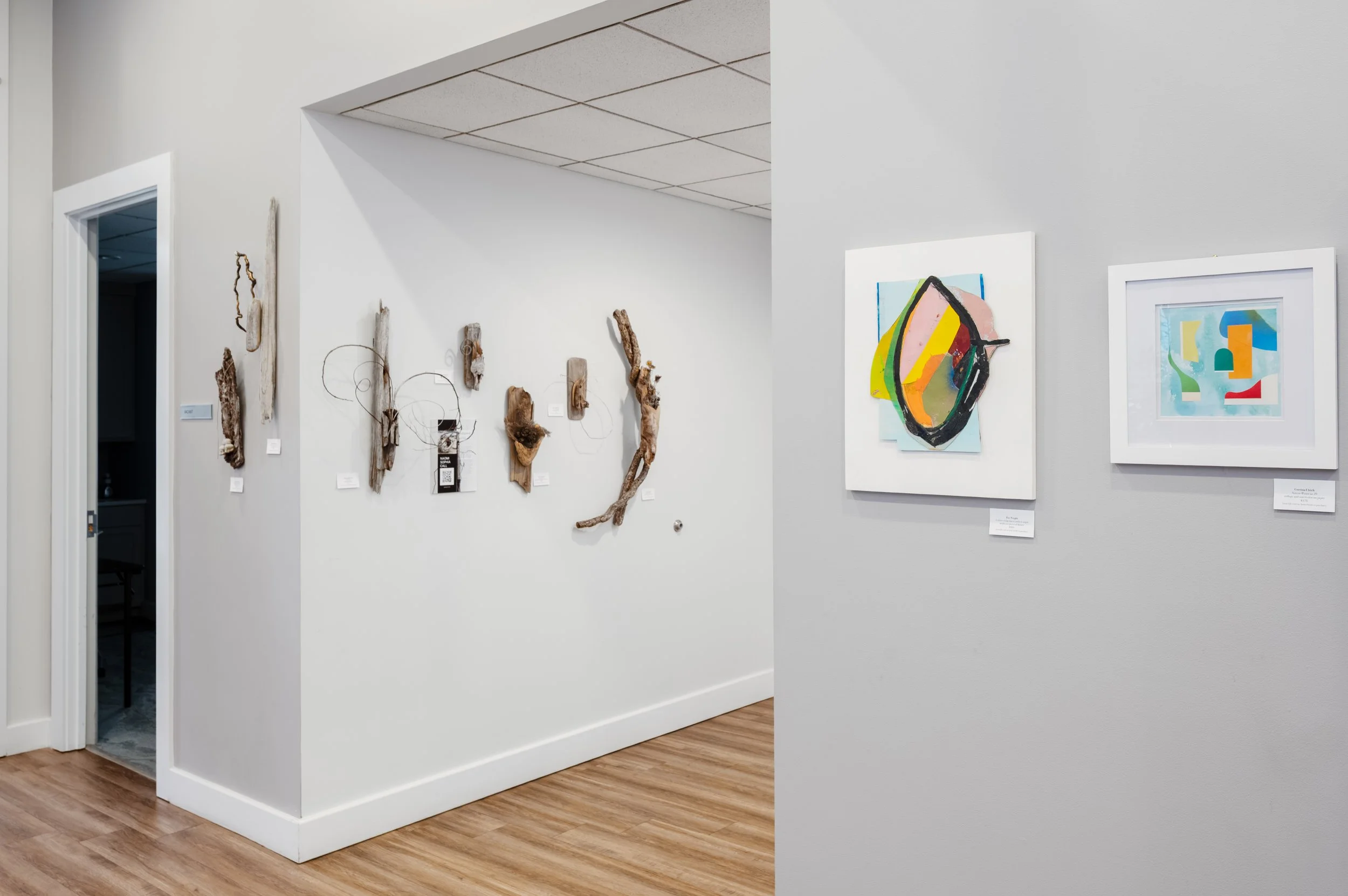 Installation view, Naomi Sophia Call (left), Pier Wright (center), Corrina Ulrich (right)