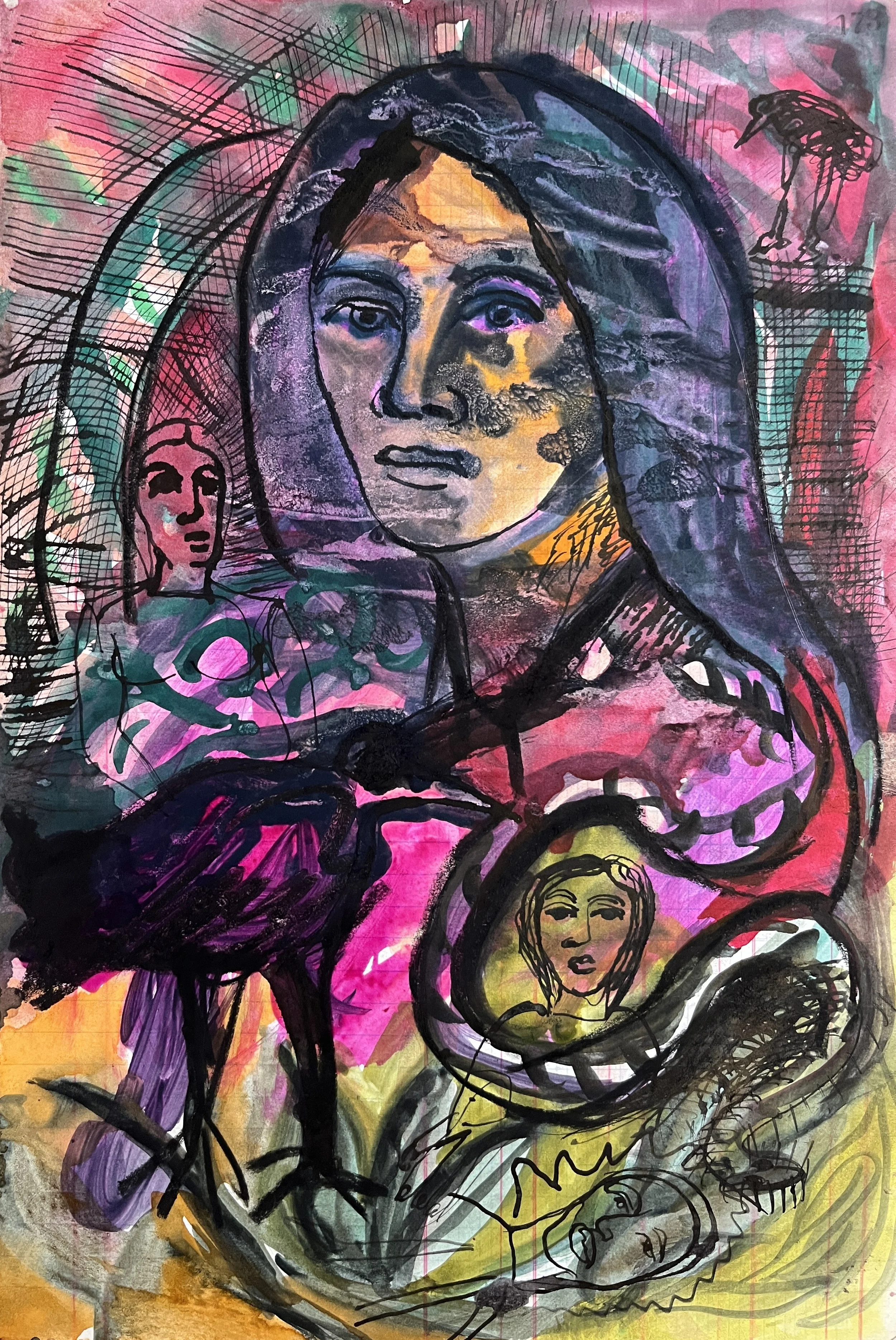 Pink and Violet Portrait with Child (1963)