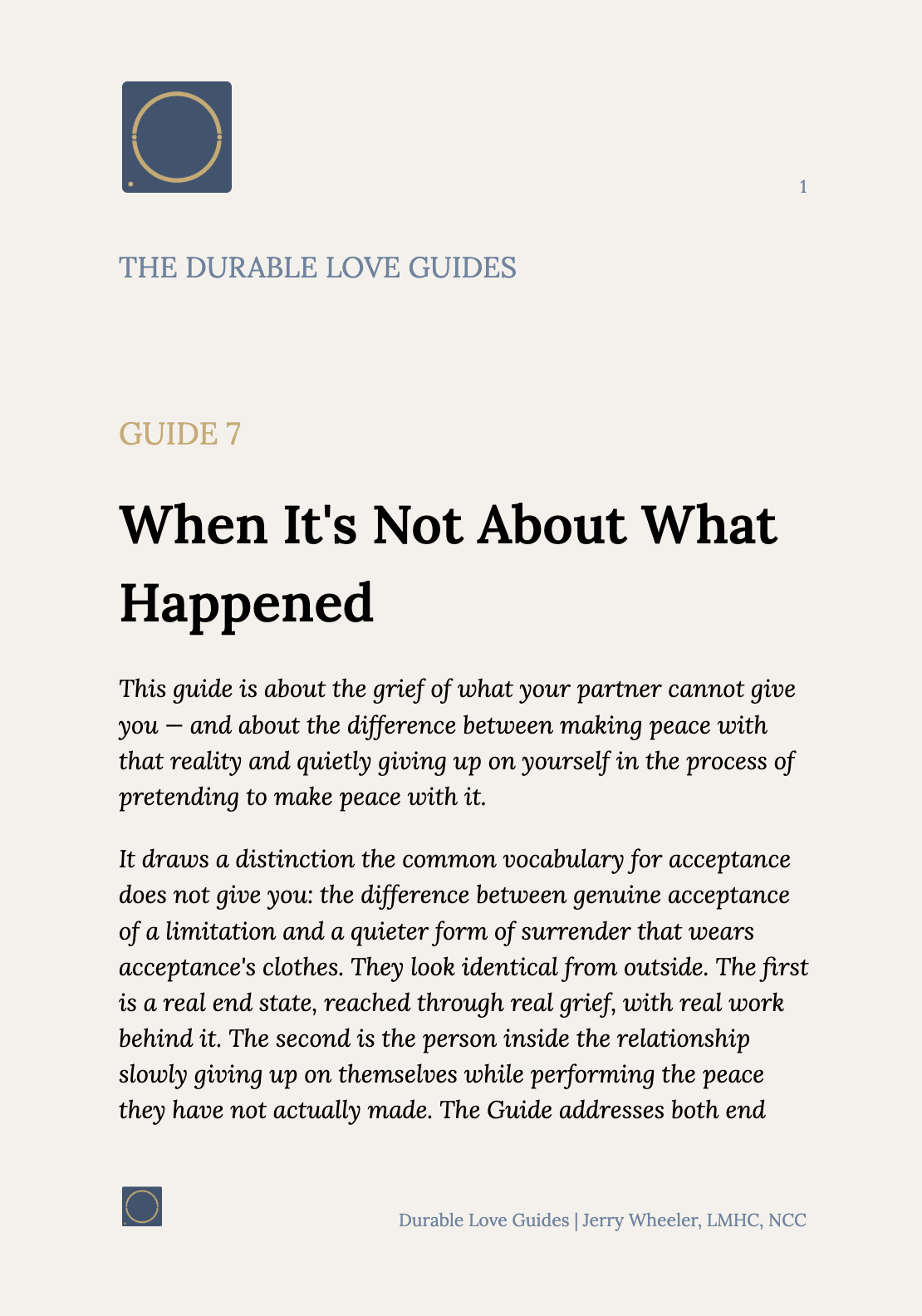 When It's Not About What Happened — Durable Love Guide 7