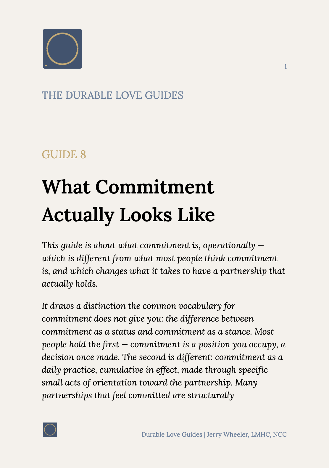 What Commitment Actually Looks Like — Durable Love Guide 8