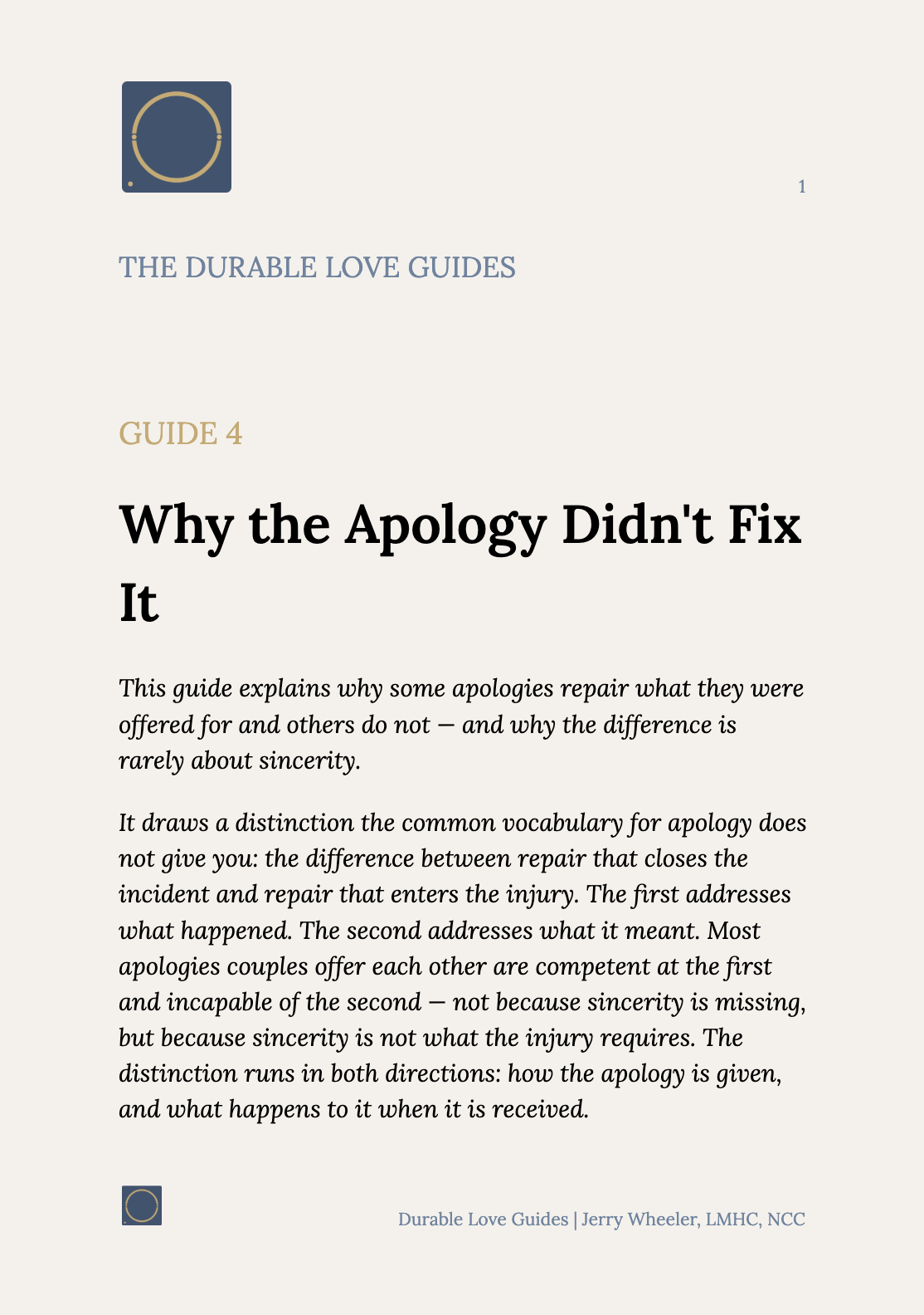 Why the Apology Didn't Fix It — Durable Love Guide 4