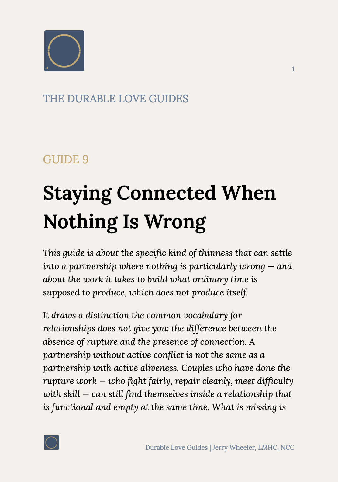 Staying Connected When Nothing Is Wrong — Durable Love Guide 9