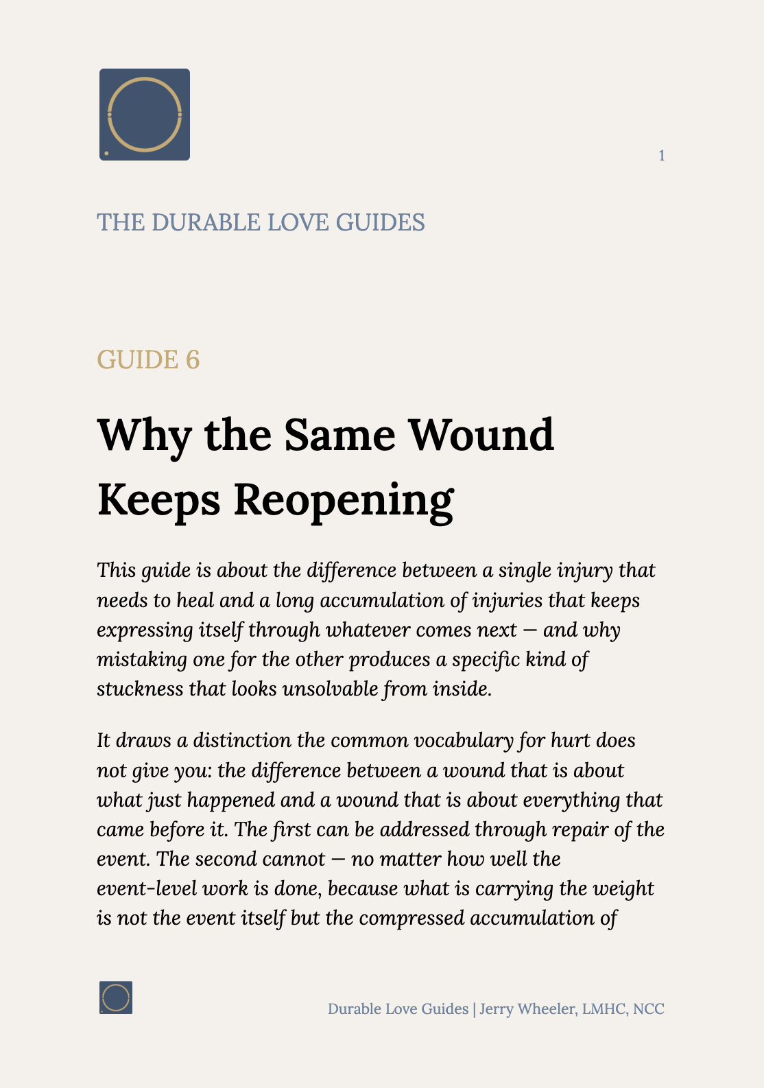 Why the Same Wound Keeps Reopening — Durable Love Guide 6