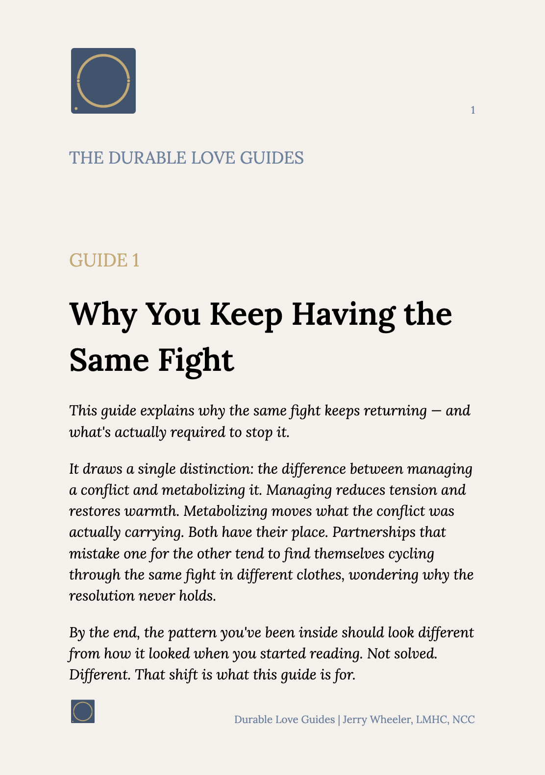 Why You Keep Having the Same Fight — Durable Love Guide 1