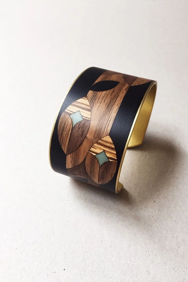 Manchette art déco - marqueterie cintrée