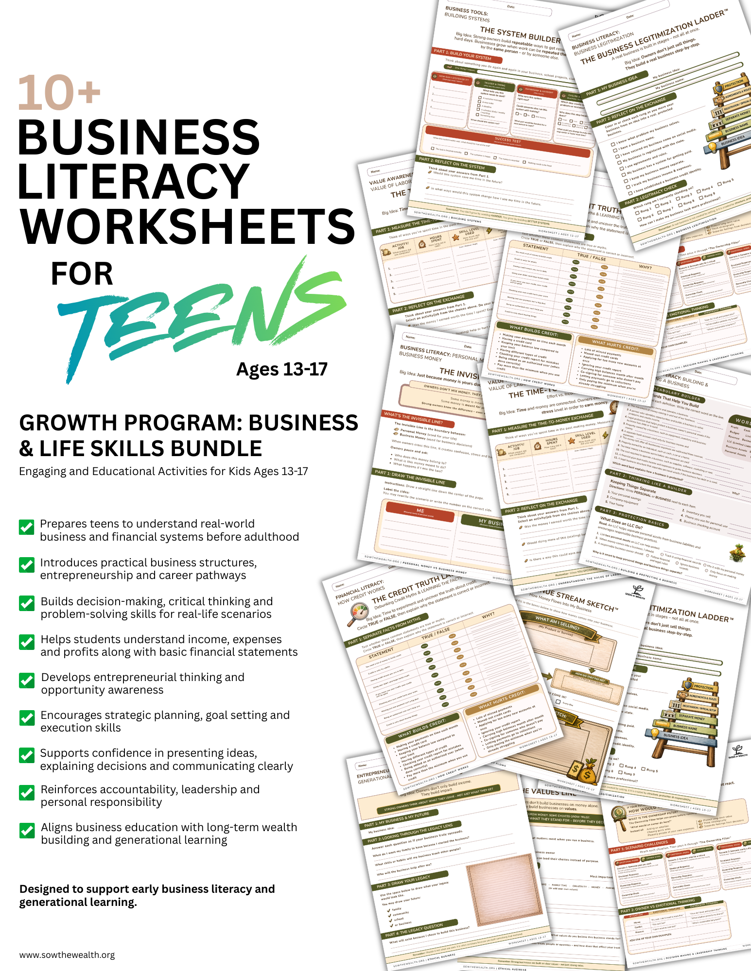 Growth Program (Ages 13-17): Business Literacy & Life Skills Bundle