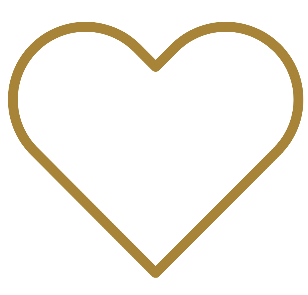 Gold heart icon representing heartfelt storytelling, emotional connection, and purpose-driven conversations in Craig Sawyer’s speaking events and podcast interview