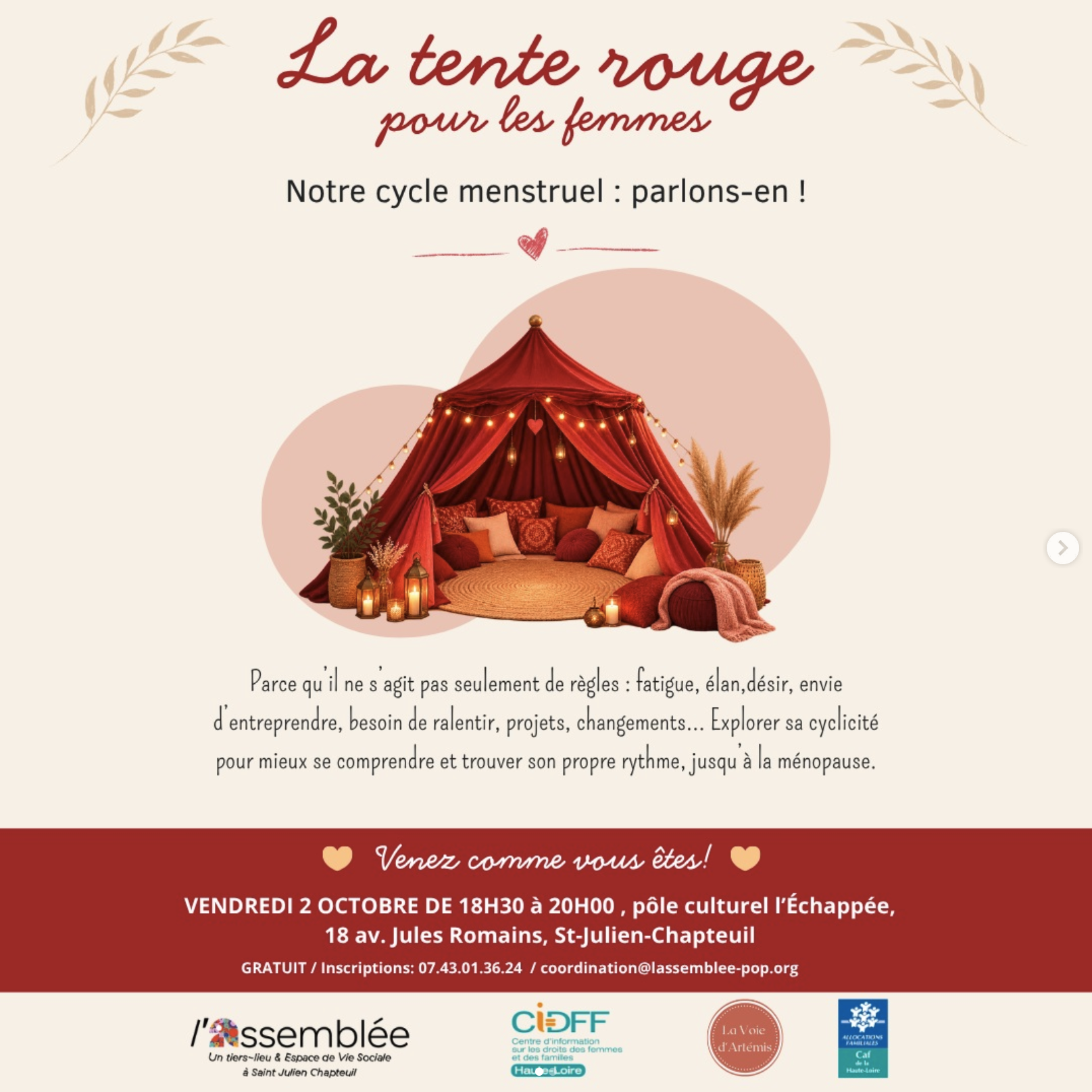 La tente rouge pour les femmes