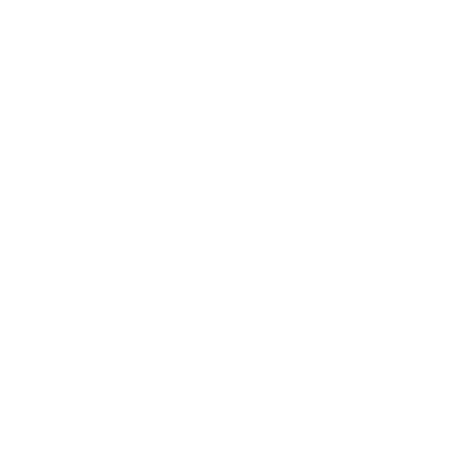 White outlines of four leaves and three flowers on a black background.