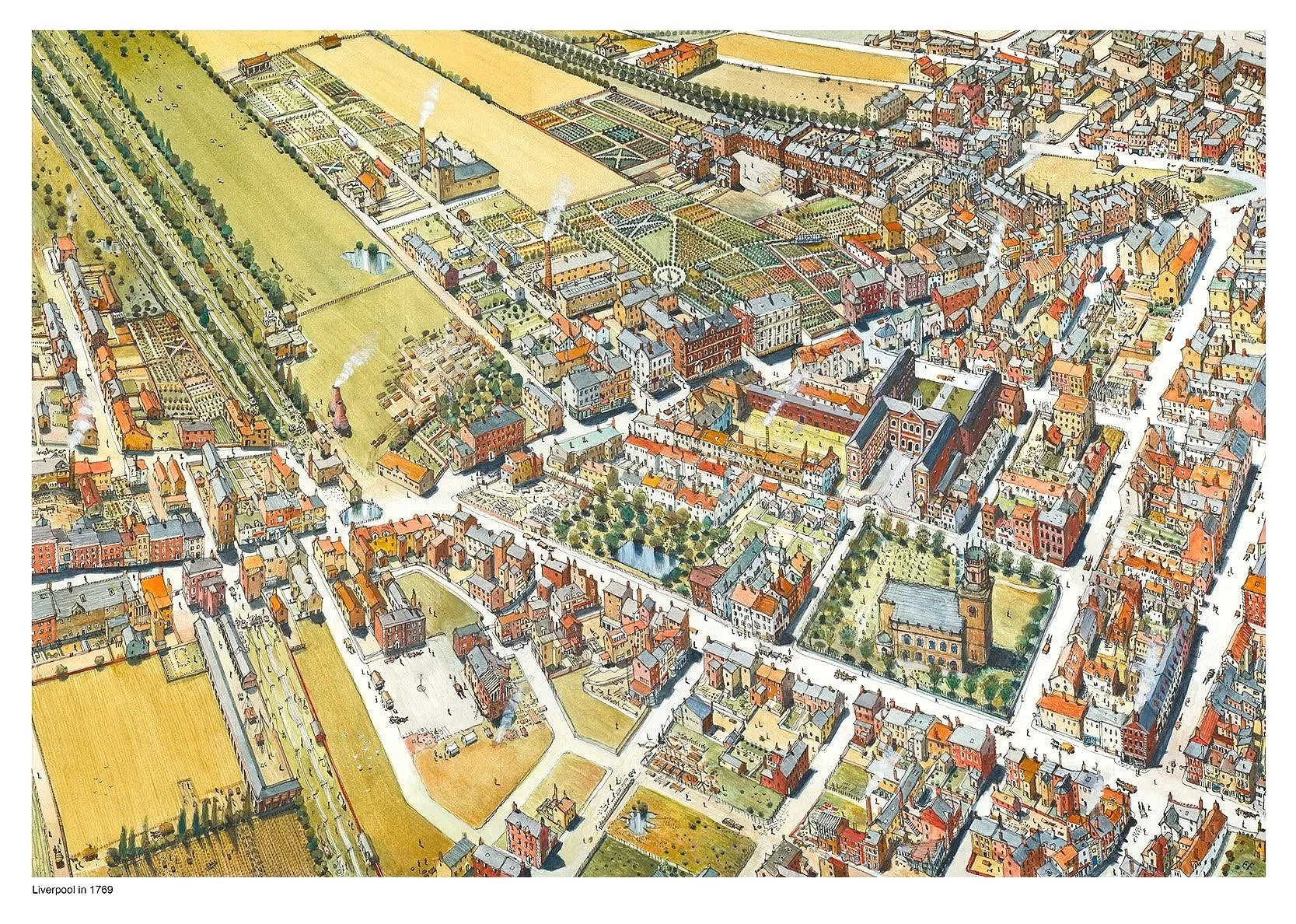 Liverpool in 1769, The confluence of Church Street and Hanover Street