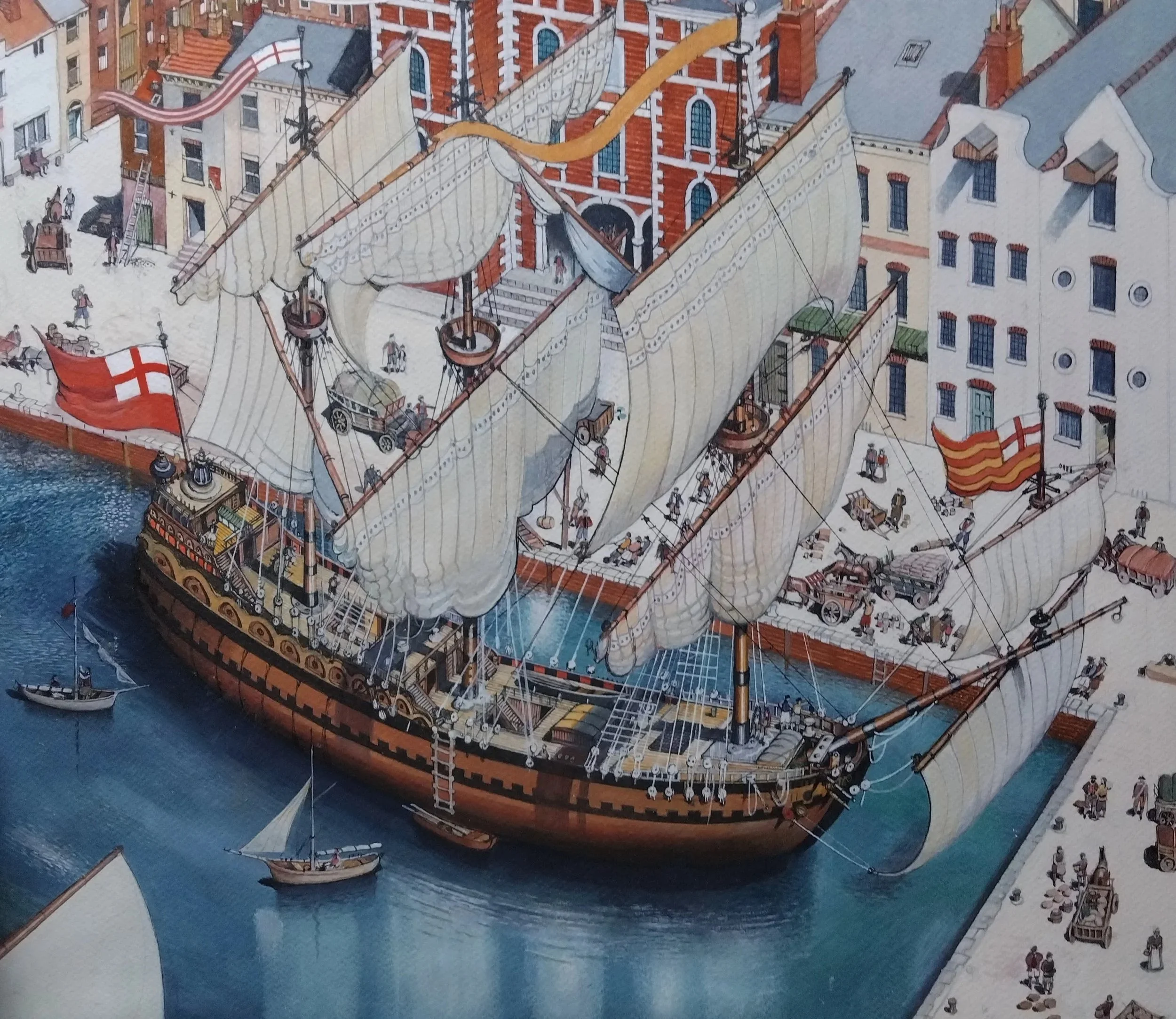 The Mulberry/Mulbery in the Old dock Liverpool 1715. Popularly believed the first ship in/out of the dock. 
