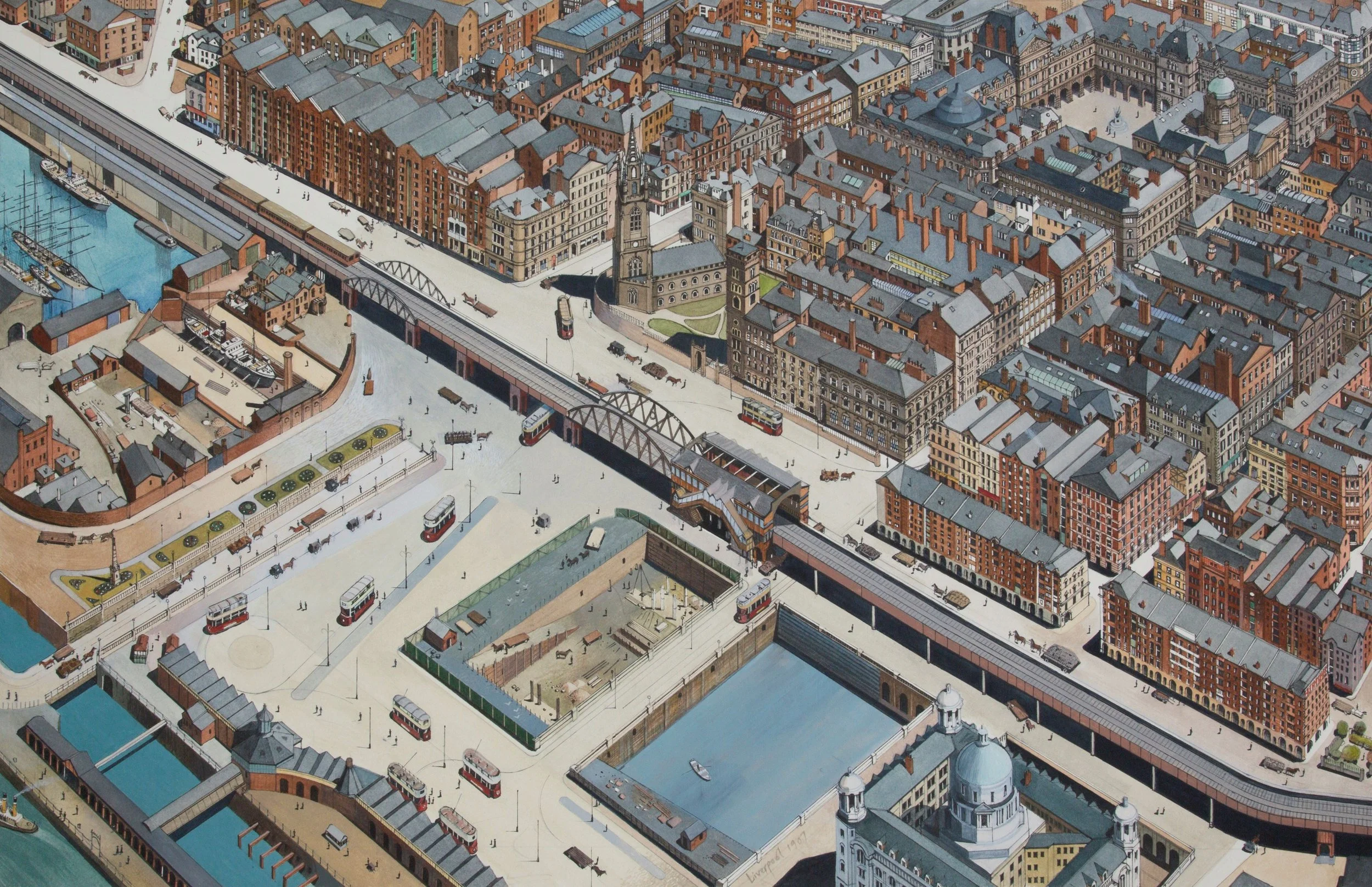 Liverpool Pier Head - 1907 (copyright Ursula Hardaker)