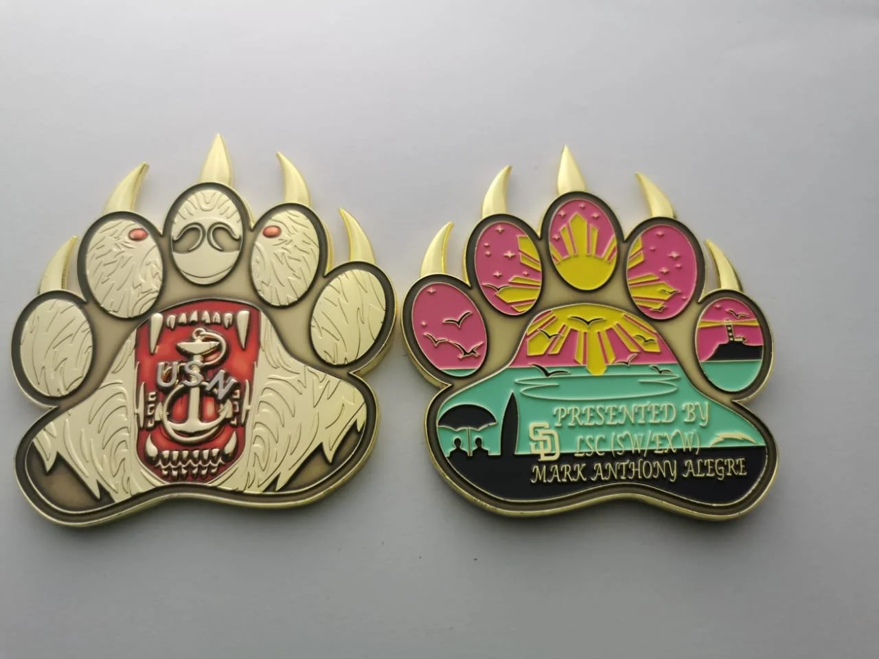 Challenge Coin USN Paw Coin Set