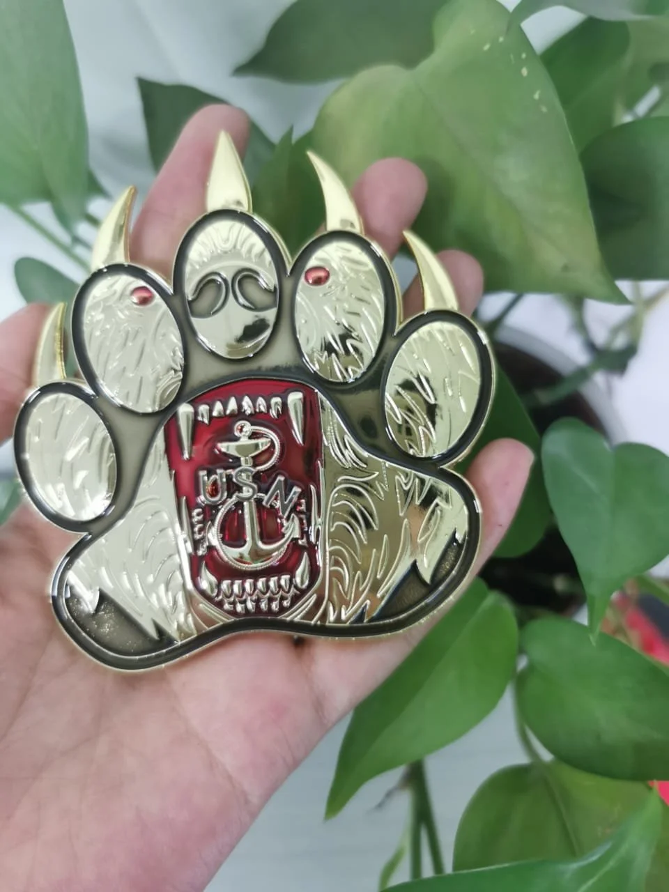 Challenge Coin USN Bear Paw Coin