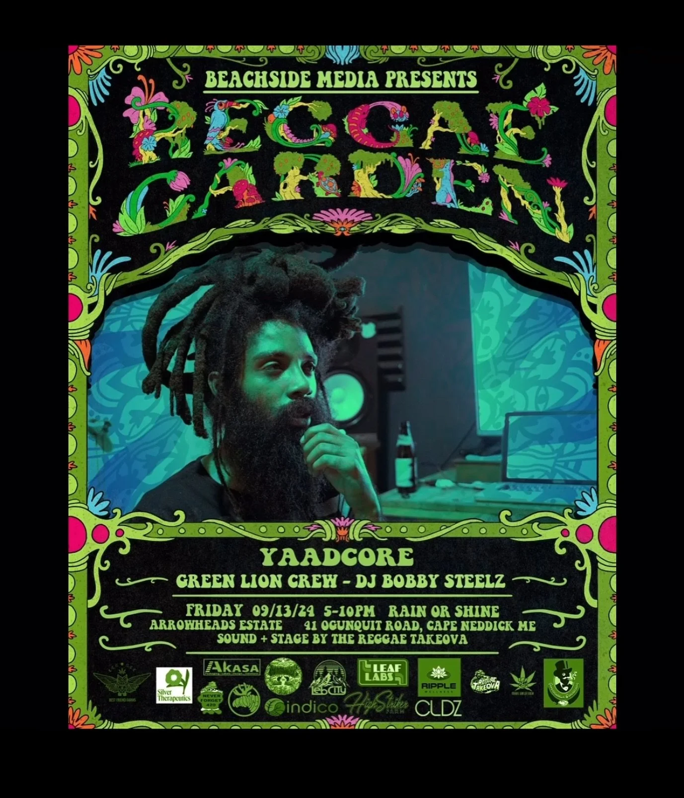 🌿🔥 TONIGHT MASSIVE, IT&rsquo;S ON! The final @BeachsidePresents @Reggaegardenmaine 🪴 of the season is here, and we&rsquo;re going out with a BOOMSHOT🤙🏽🚨🔊🆙🆙🎶

We&rsquo;ve got the one and only @yaadcore 🔥🔥lighting up the stage w/ @nayarocke