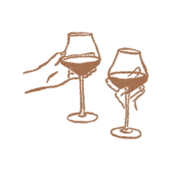 wine club glasses illustration